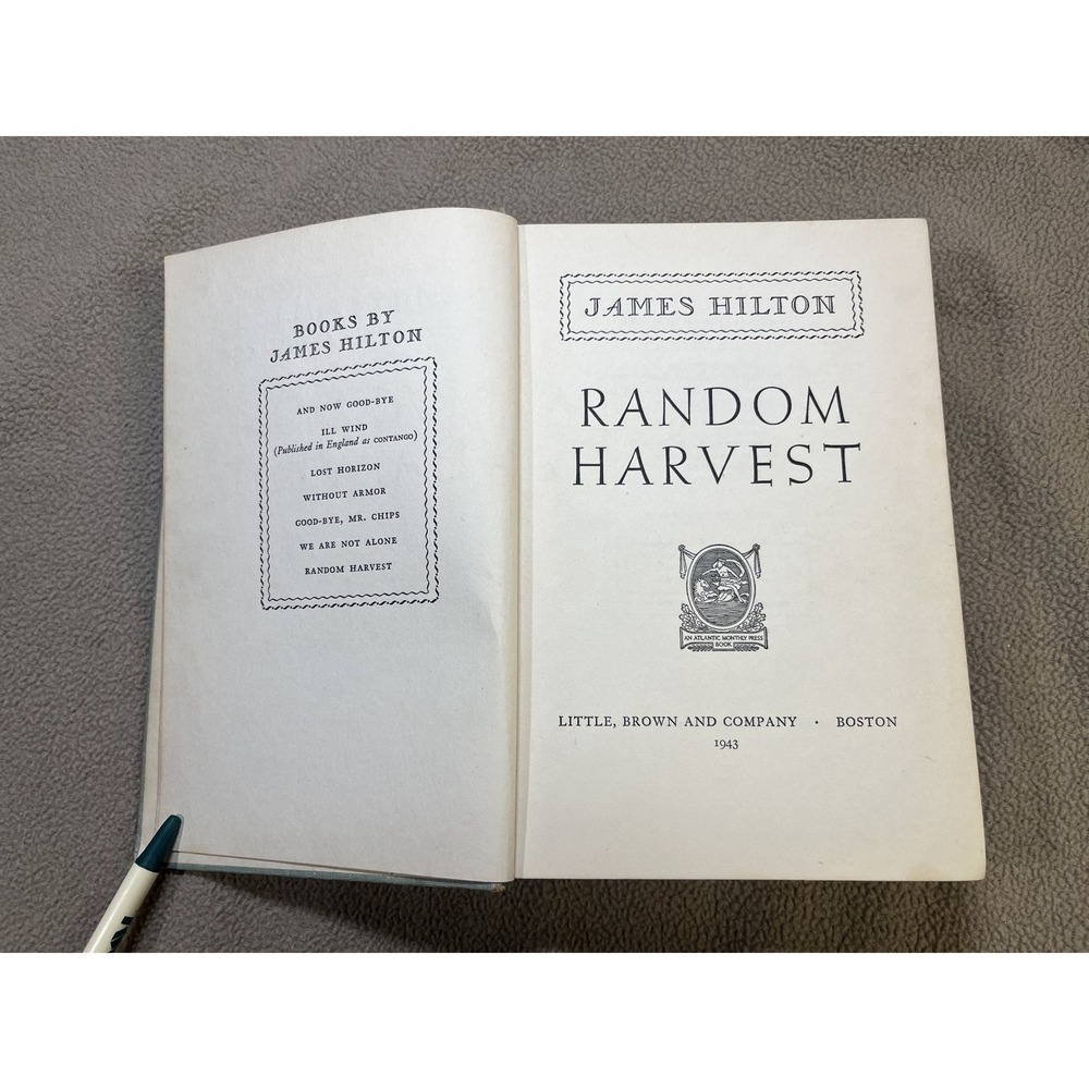 James Hilton Random Harvest 1943 First Edition‎ Novel Book Atlantic Little Brown - Picture 5 of 7